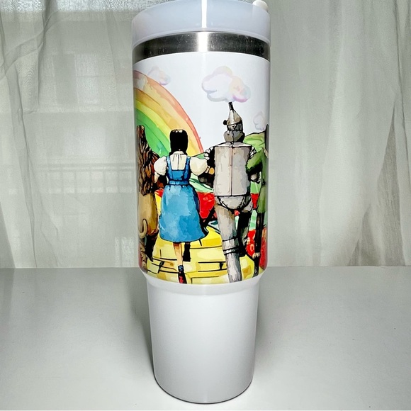 Disney Wizard of oz 40 oz Tumbler/Water bottle/Mug with lid, handle and straw. B - Picture 6 of 8